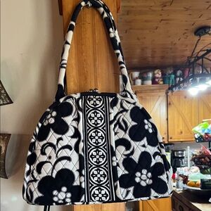 Vera Bradley Black and White Floral Shoulder Bag